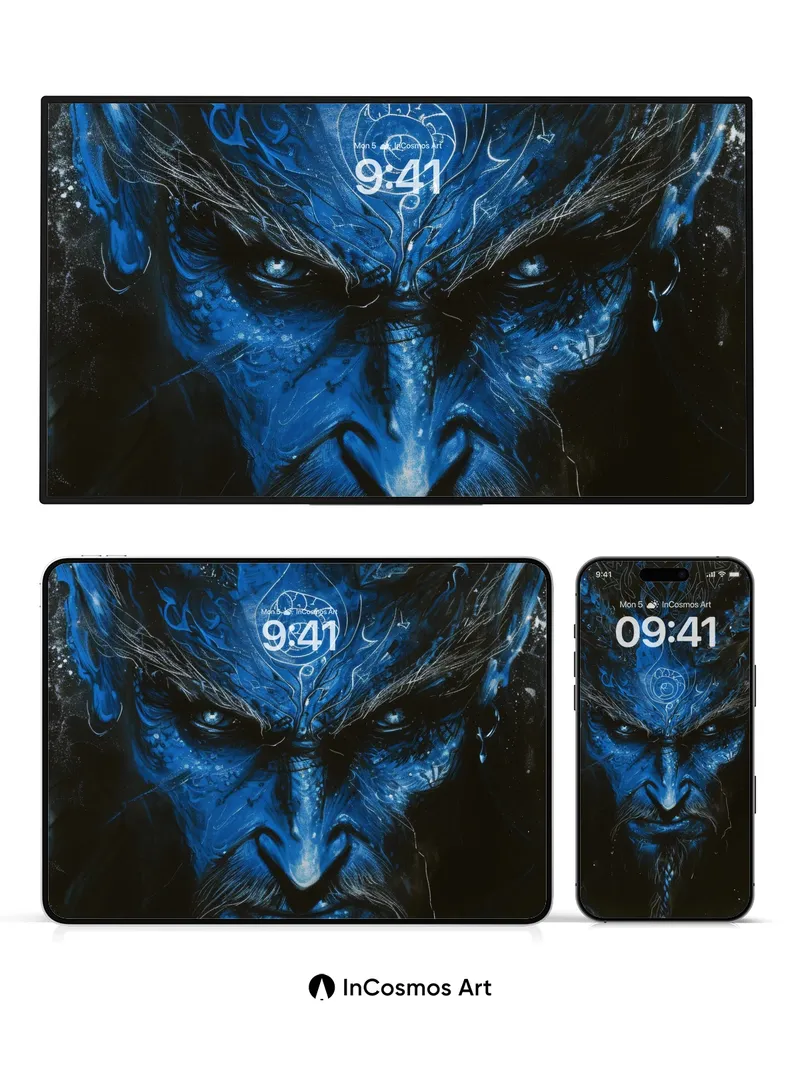 Frostbound Seraph Wallpaper with Celestial Ink