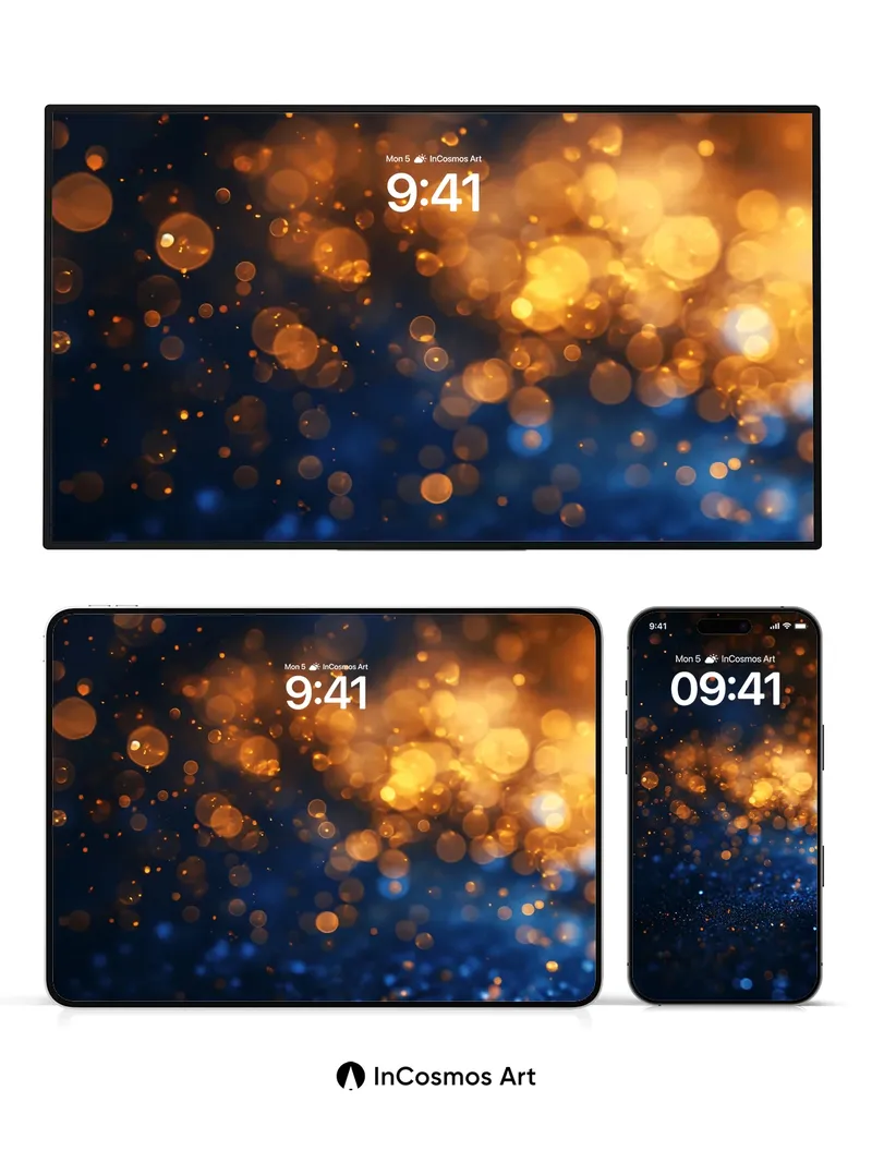 Golden Hush Wallpaper with Floating Embers