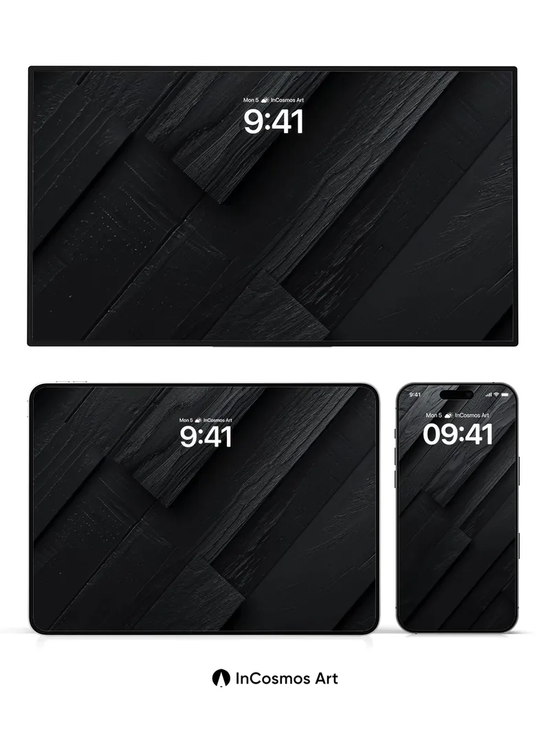 Shadowed Wood Grain Wallpaper with Diagonal Depth