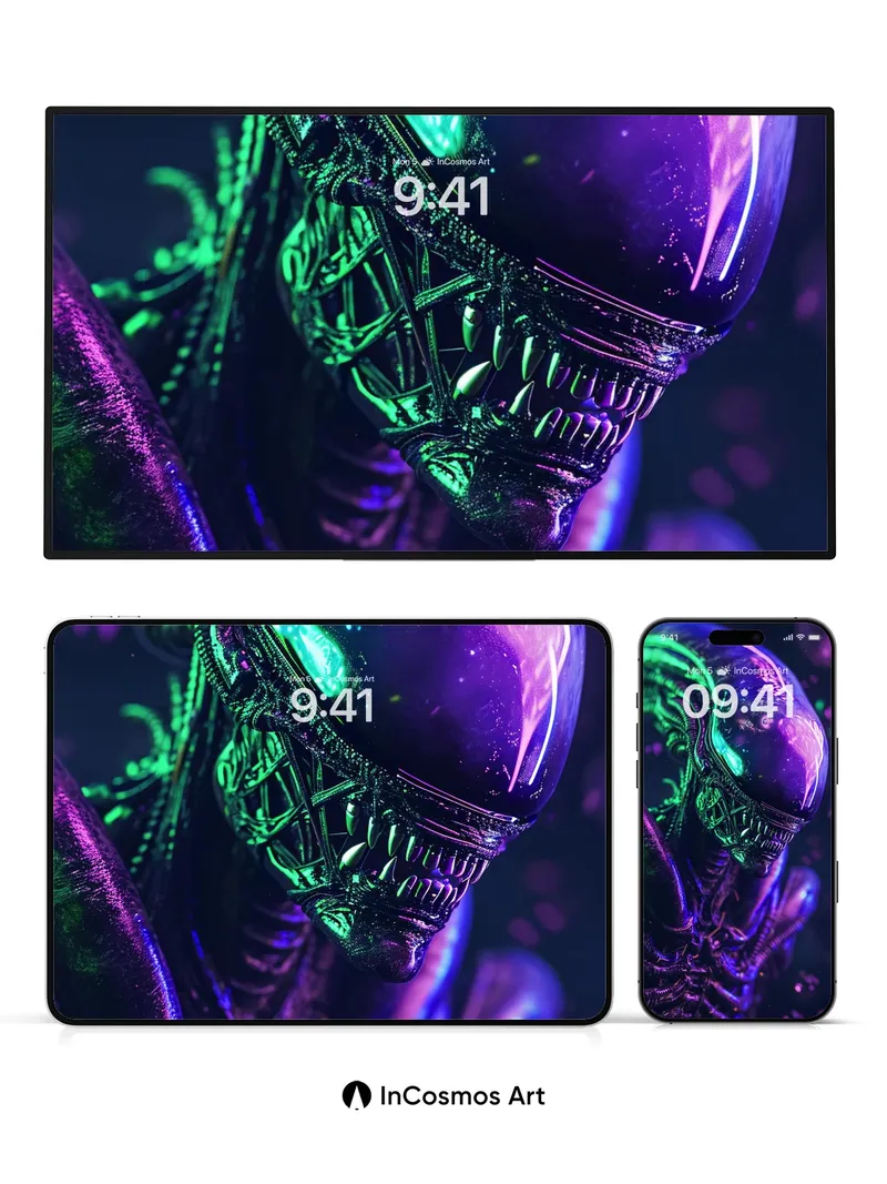 Neon Abyss Wallpaper with Bioluminescent Veins