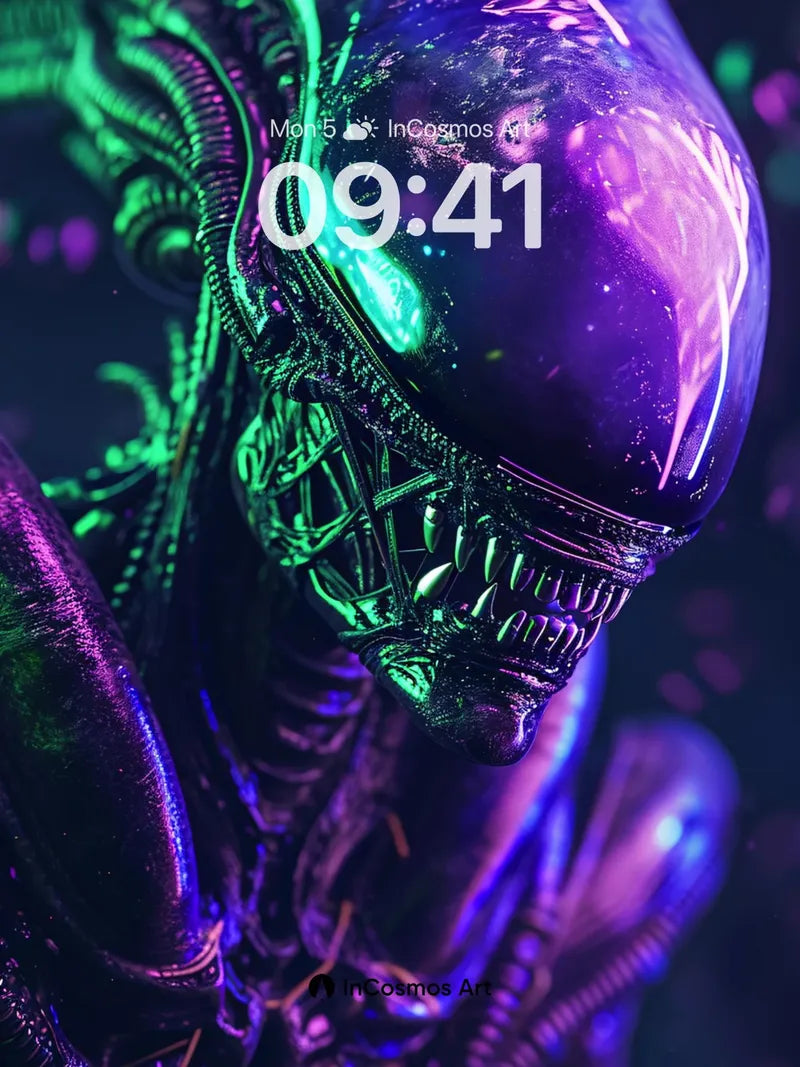 Neon Abyss Wallpaper with Bioluminescent Veins