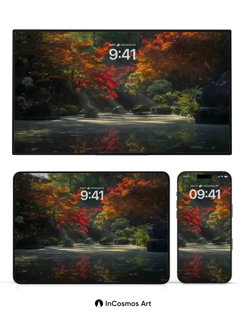 Autumn Reverie Wallpaper with Sunlit Reflections