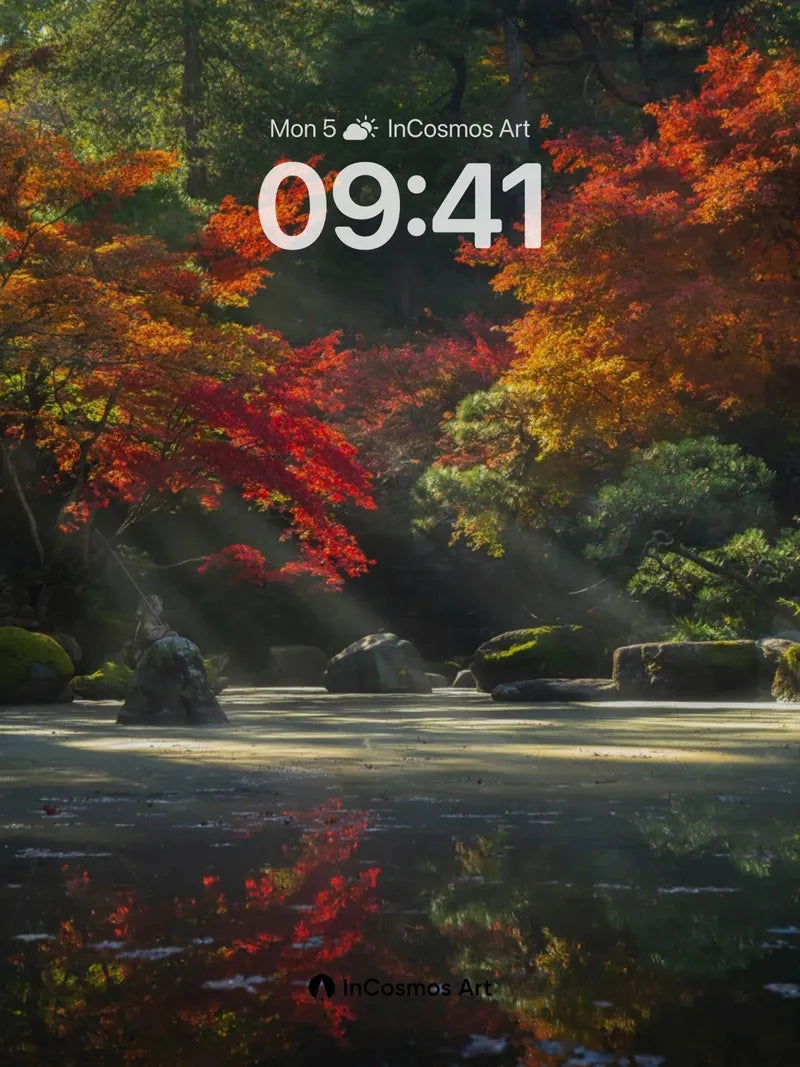 Autumn Reverie Wallpaper with Sunlit Reflections