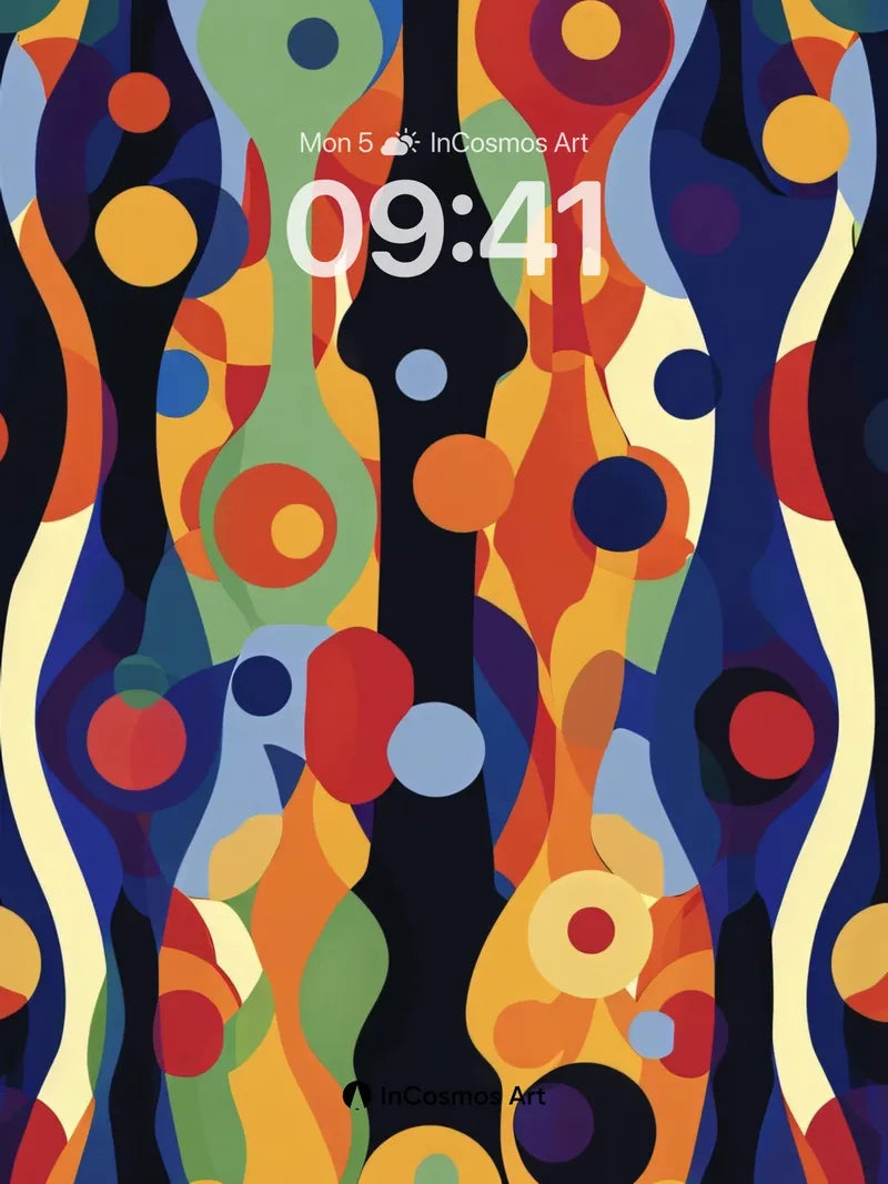 Chromatic Pulse Wallpaper with Swirling Circles wallpaper for iPhone, iPad & Mac