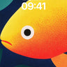 Playful Gradient Fish Wallpaper with Textured Glow wallpaper for iPhone, iPad & Mac