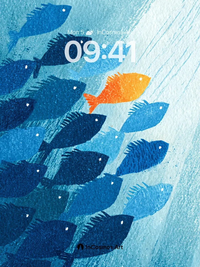 Coral Current Wallpaper with Golden Rebel wallpaper for iPhone, iPad & Mac