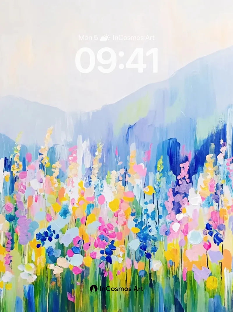 Whispering Meadow Wallpaper with Ethereal Hues