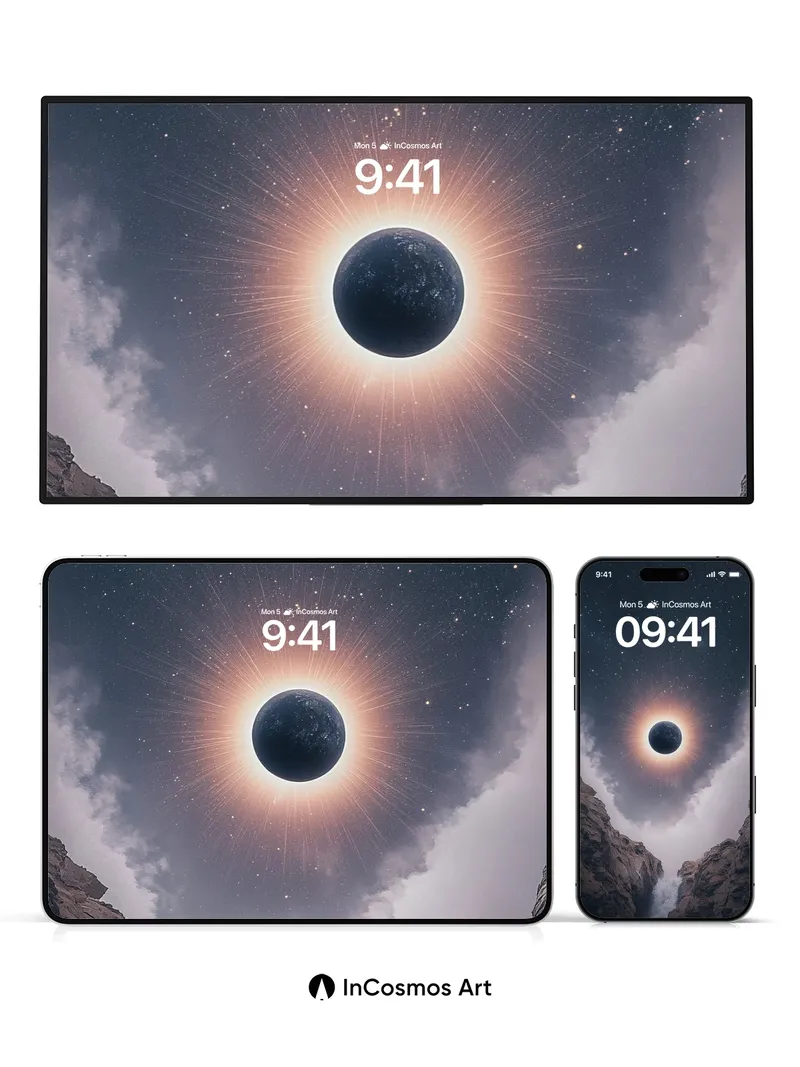 Eclipse Mirage Wallpaper with Celestial Void