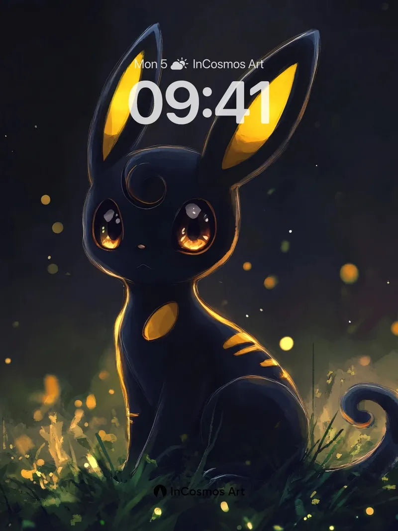 Luminous Shadow Wallpaper with Floating Embers