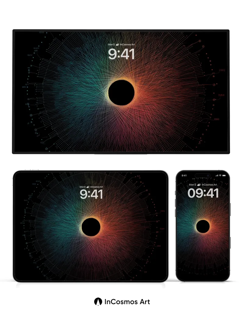 Cosmic Web Wallpaper with Fractal Light Trails