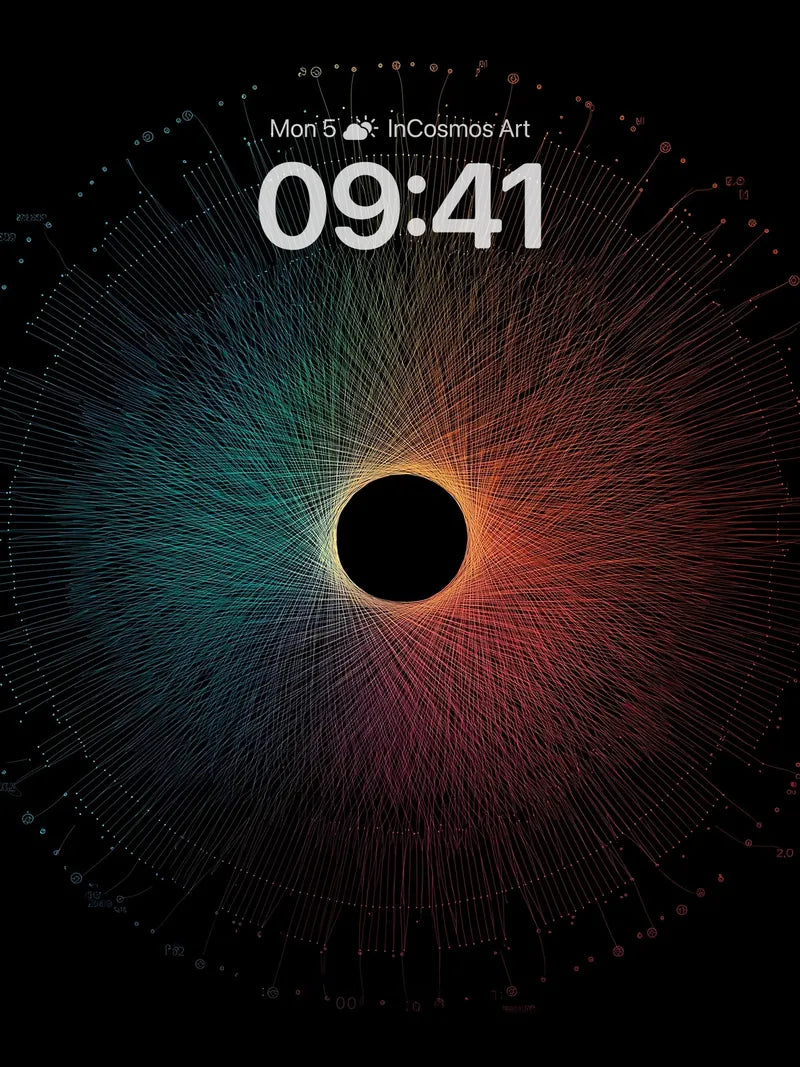 Cosmic Web Wallpaper with Fractal Light Trails