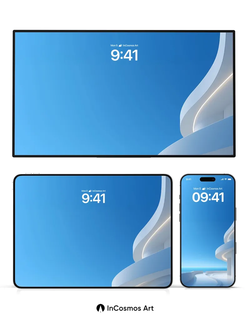 Serenity Curve Wallpaper with Ocean Horizon