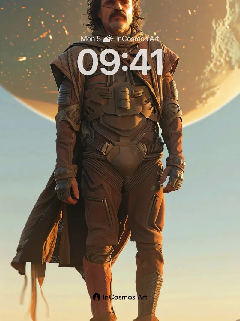 Desert Sentinel Wallpaper with Cosmic Horizon