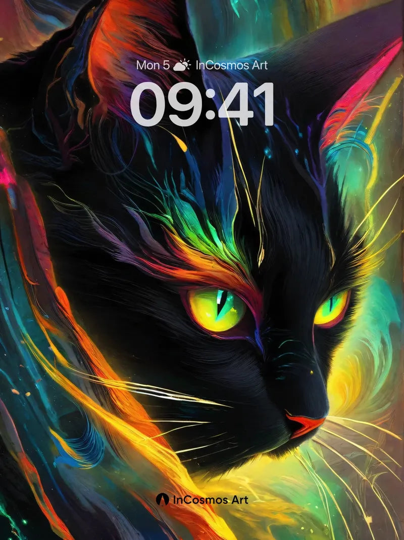 Cosmic Shadow Wallpaper with Neon Eyes