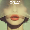 Veiled Whisper Wallpaper with Coral Lips wallpaper for iPhone, iPad & Mac
