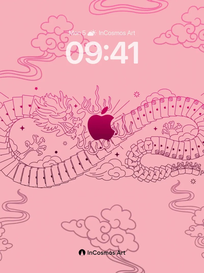 Whispering Dragon Wallpaper with Apple Core