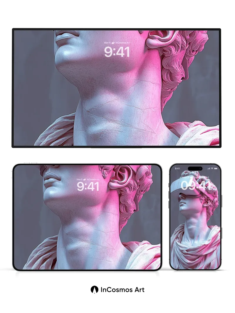 Serene Marble Reverie Wallpaper with VR Gaze