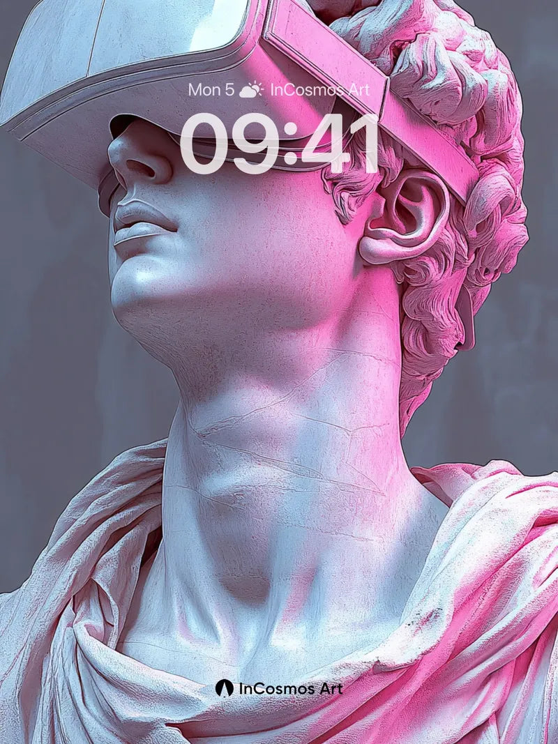 Serene Marble Reverie Wallpaper with VR Gaze