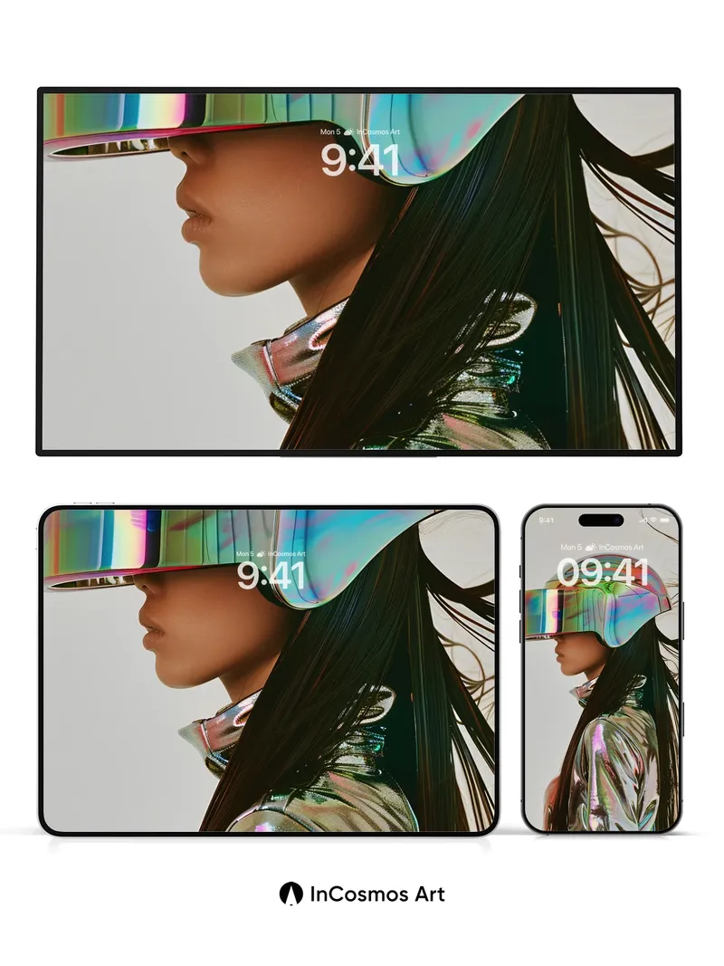 Holographic Future Wallpaper with Shimmering Light