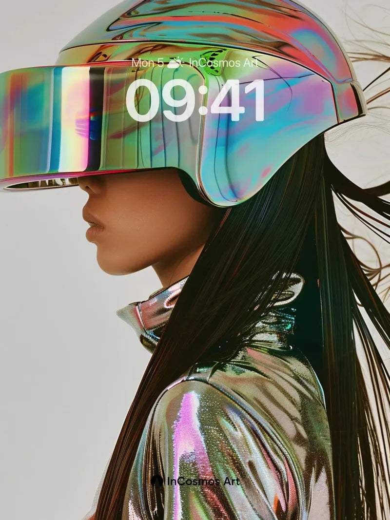 Holographic Future Wallpaper with Shimmering Light