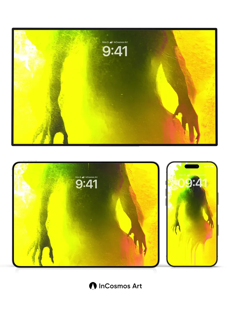 Neon Shadow Wallpaper with Dripping Light