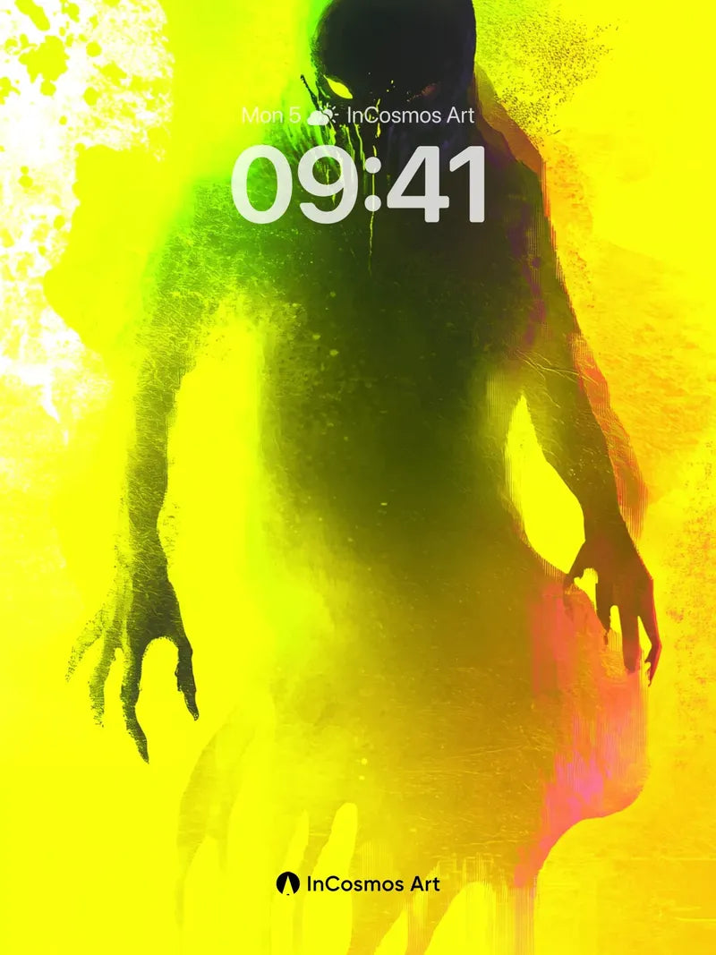 Neon Shadow Wallpaper with Dripping Light