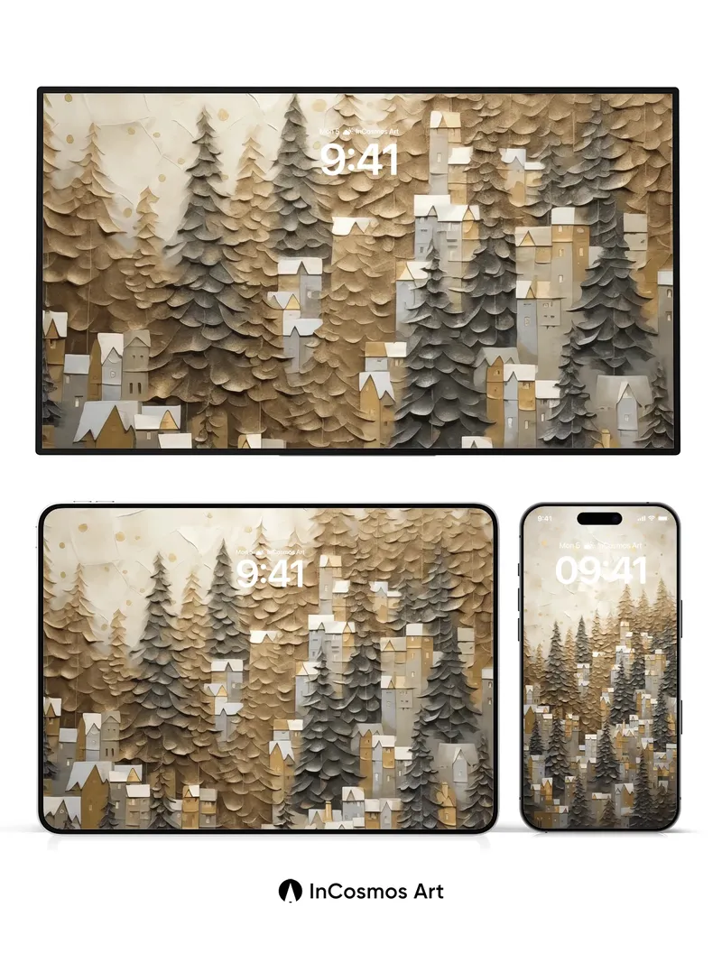 Whispering Pines Wallpaper with Paper Forest