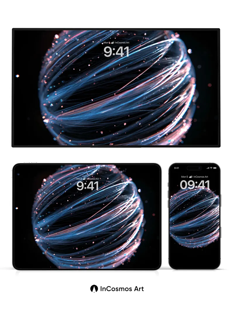 Cosmic Thread Wallpaper with Neon Veins