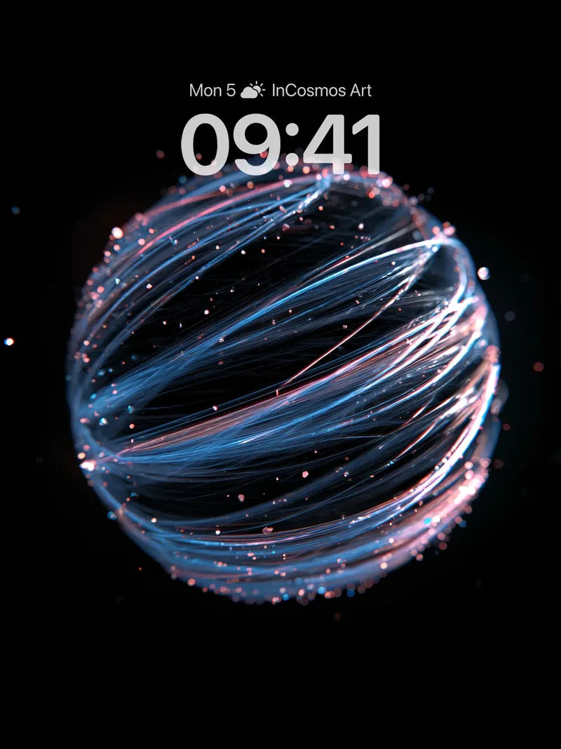 Cosmic Thread Wallpaper with Neon Veins