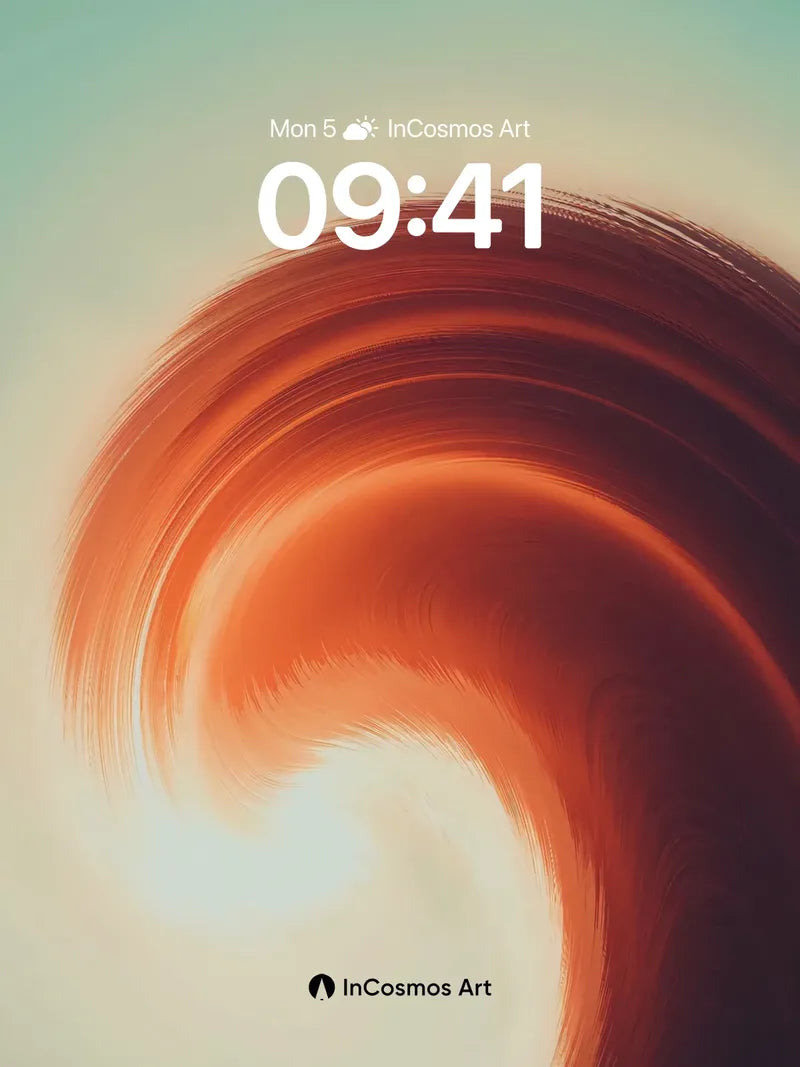 Crimson Wave Wallpaper with Sunlit Curve wallpaper for iPhone, iPad & Mac