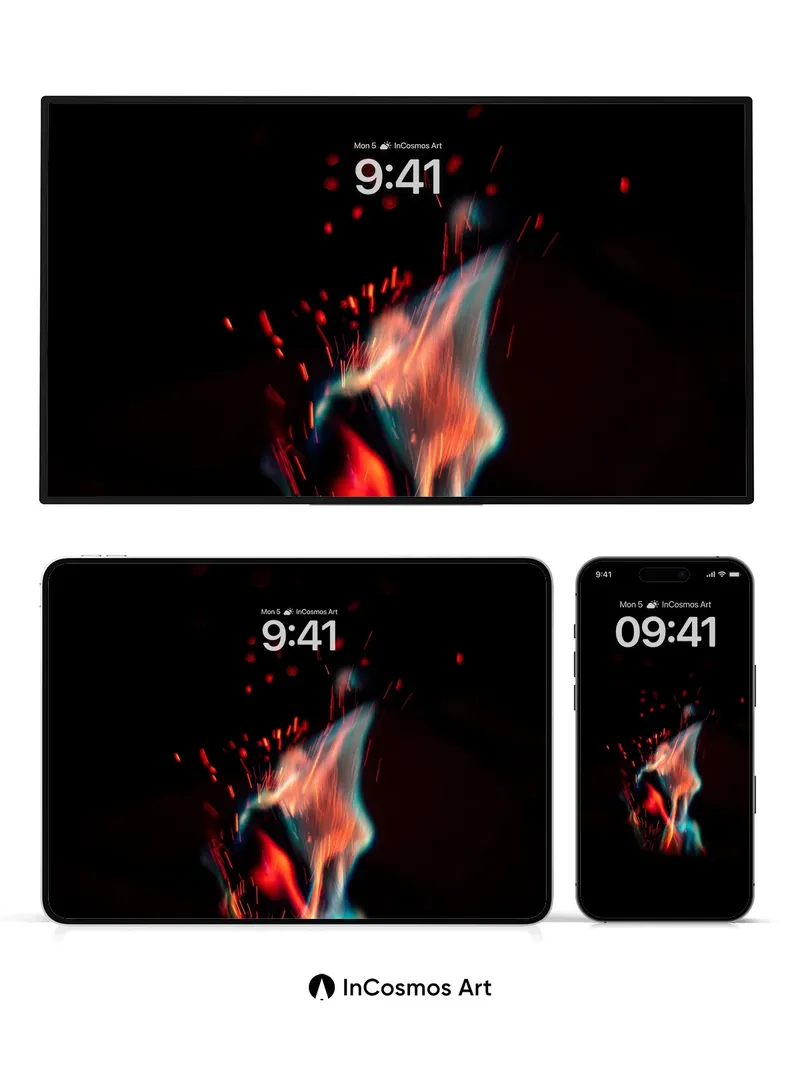 Ember Mirage Wallpaper with Ghost Flames