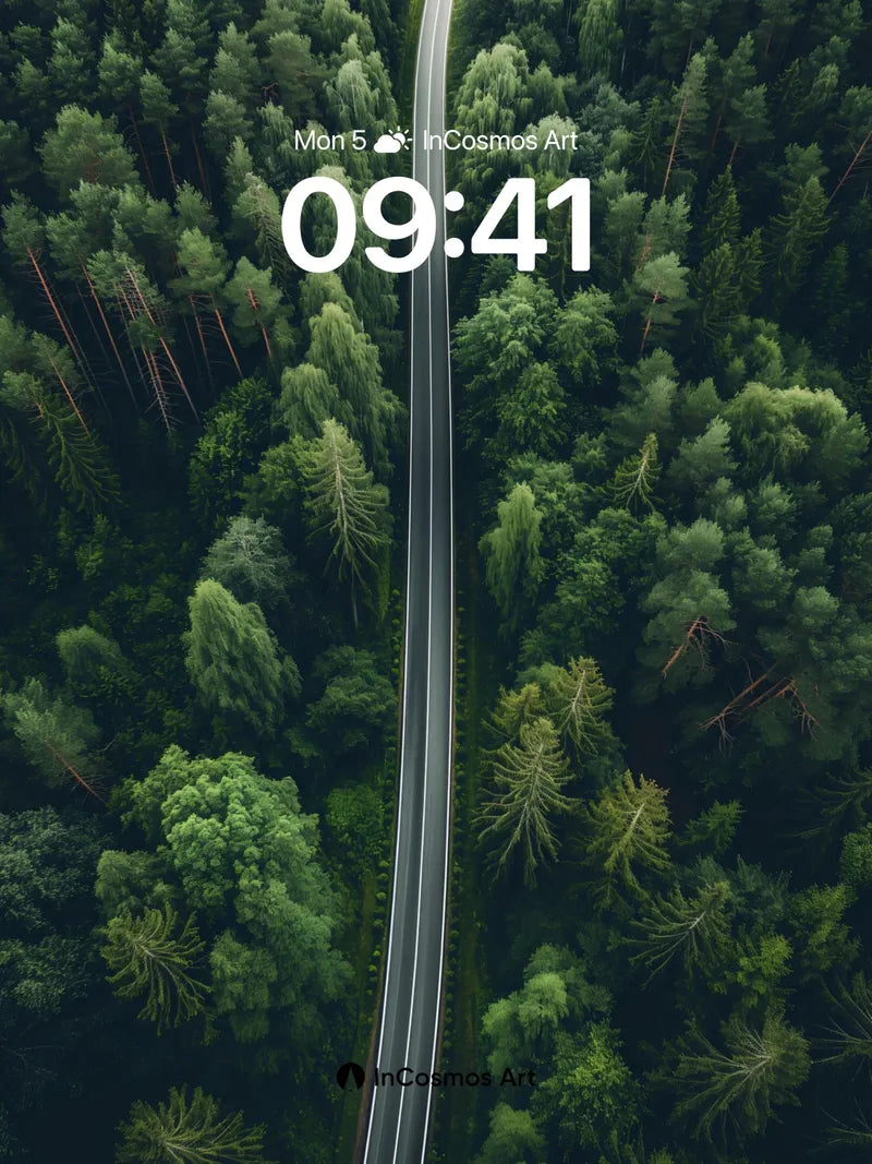 Silent Forest Path Wallpaper with Whispering Pines