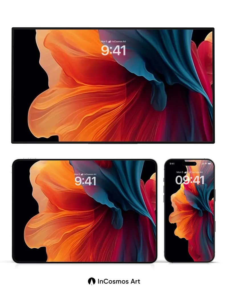 Crimson Mirage Wallpaper with Liquid Light