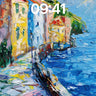 Sunlit Harbor Wallpaper with Impasto Texture wallpaper for iPhone, iPad & Mac