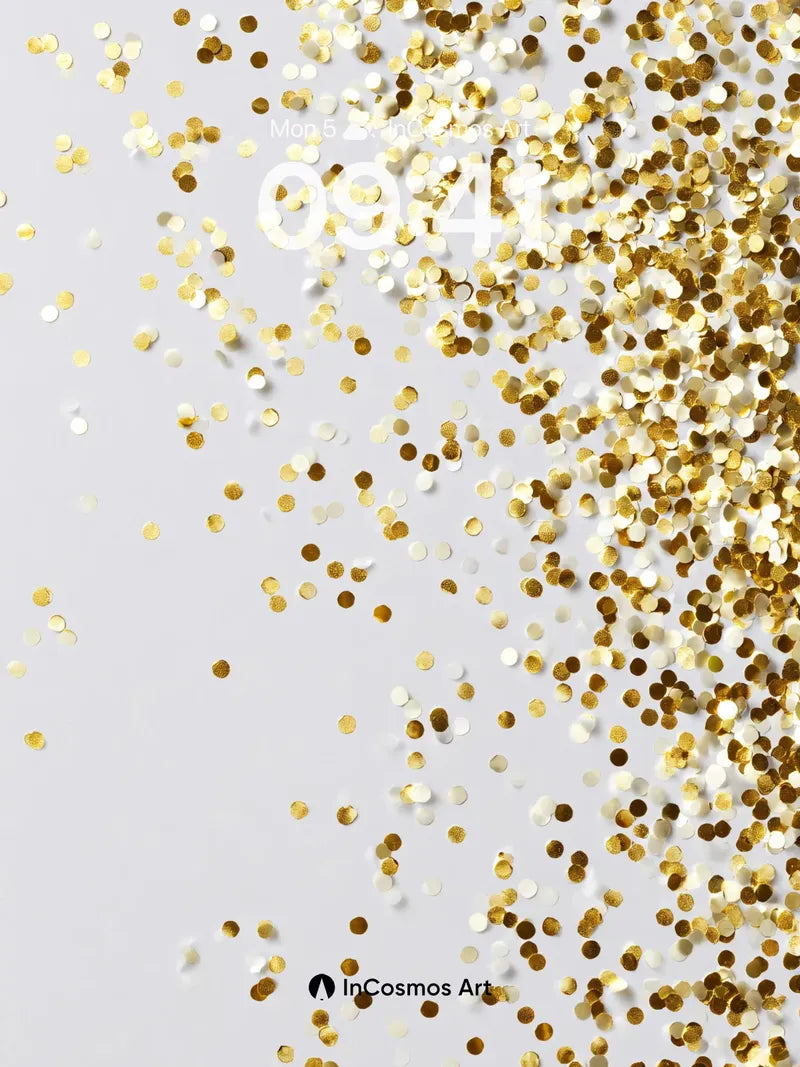 Golden Cascade Wallpaper with Shimmering Dust