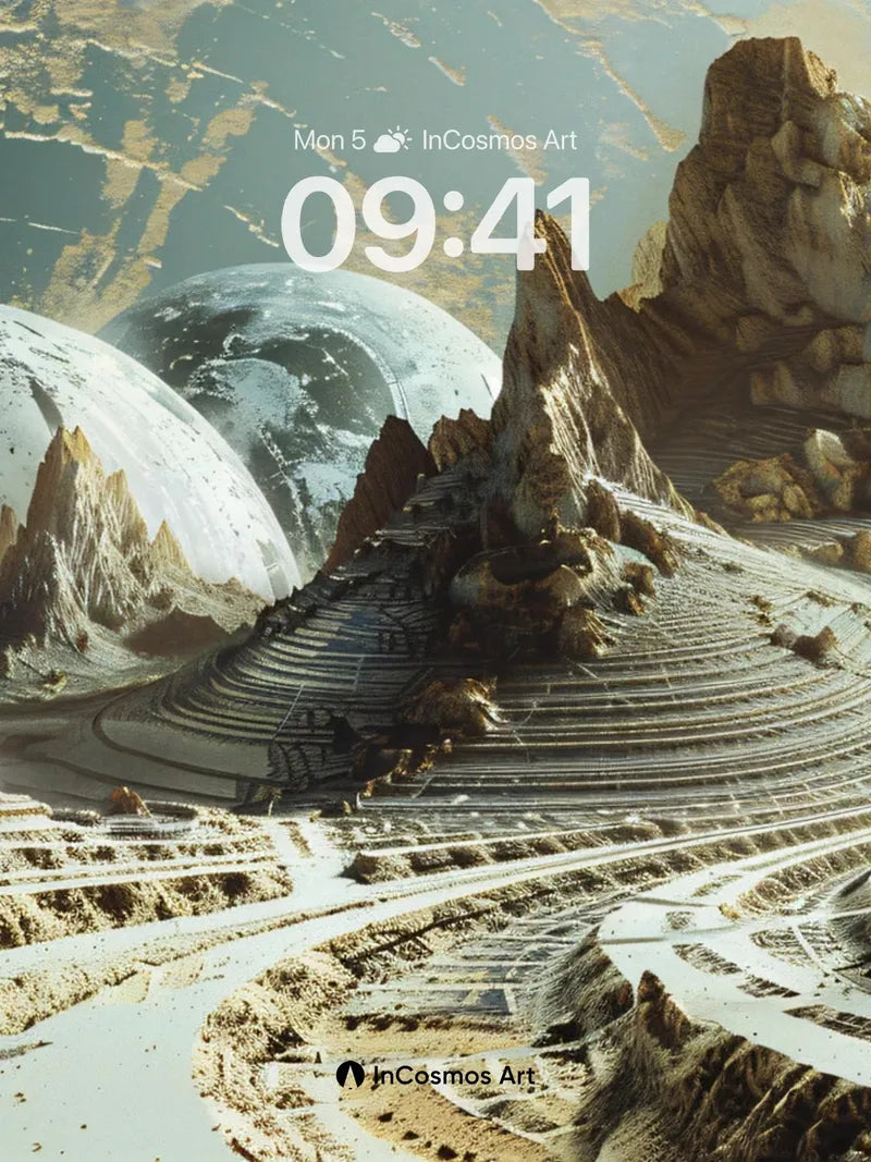 Stone Spiral Wallpaper with Celestial Echoes