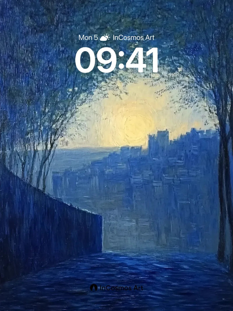 Moonlit Pathway Wallpaper with Whispering Trees