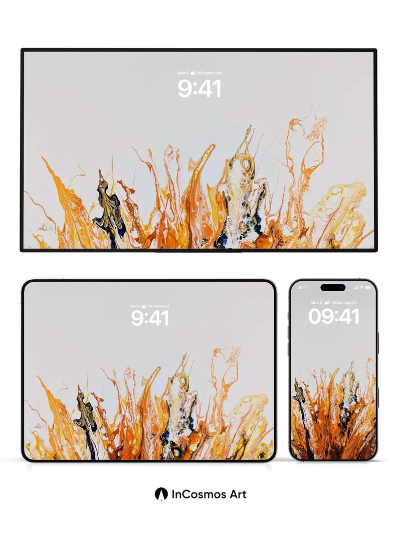 Fiery Veil Wallpaper with Liquid Ember Flow