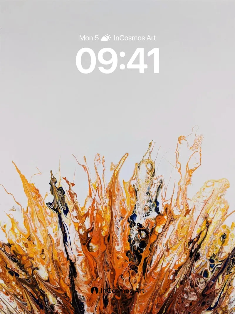 Fiery Veil Wallpaper with Liquid Ember Flow