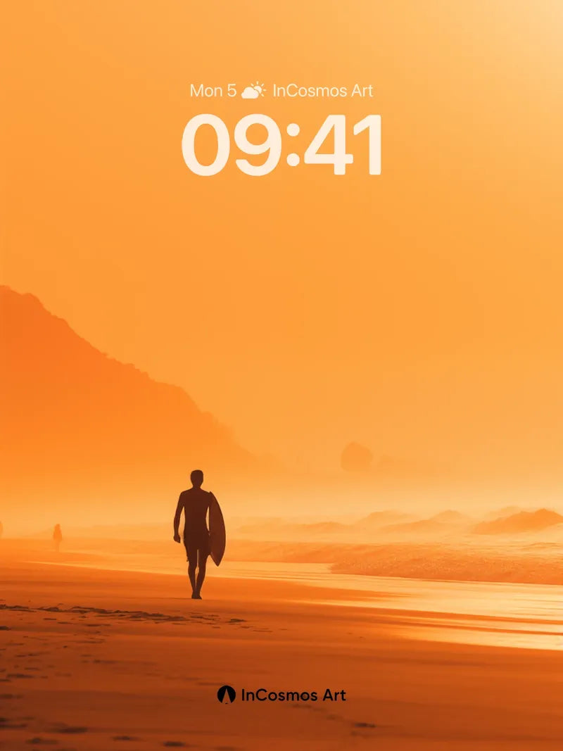 Golden Solitude Wallpaper with Distant Horizon