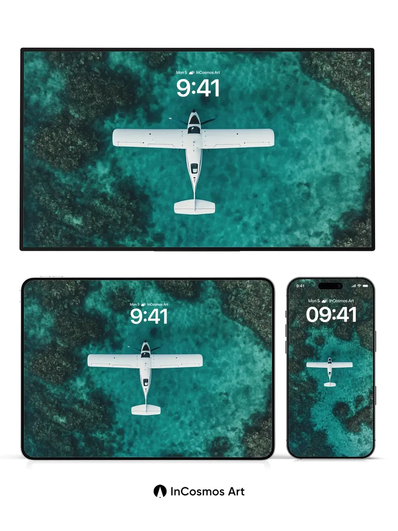 Serene Sky Glide Wallpaper with Coral Depths