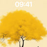 Golden Solitude Wallpaper with Silent Figure wallpaper for iPhone, iPad & Mac