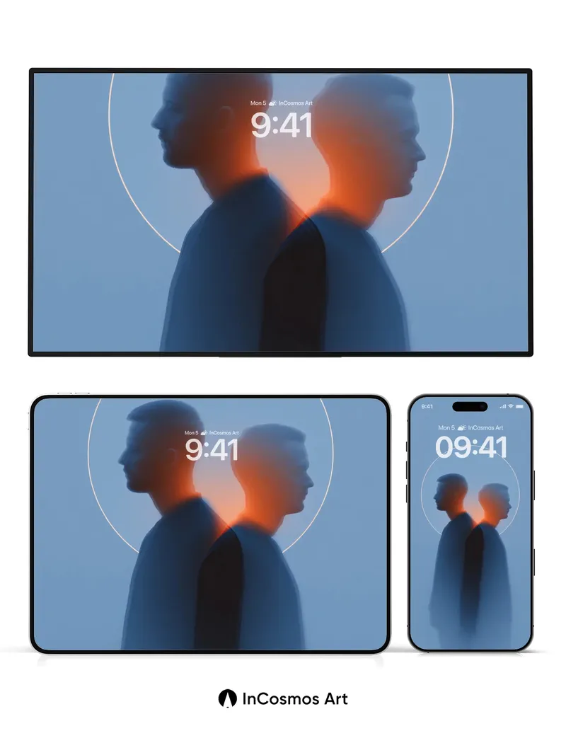 Echoes of Light Wallpaper with Haloed Duality