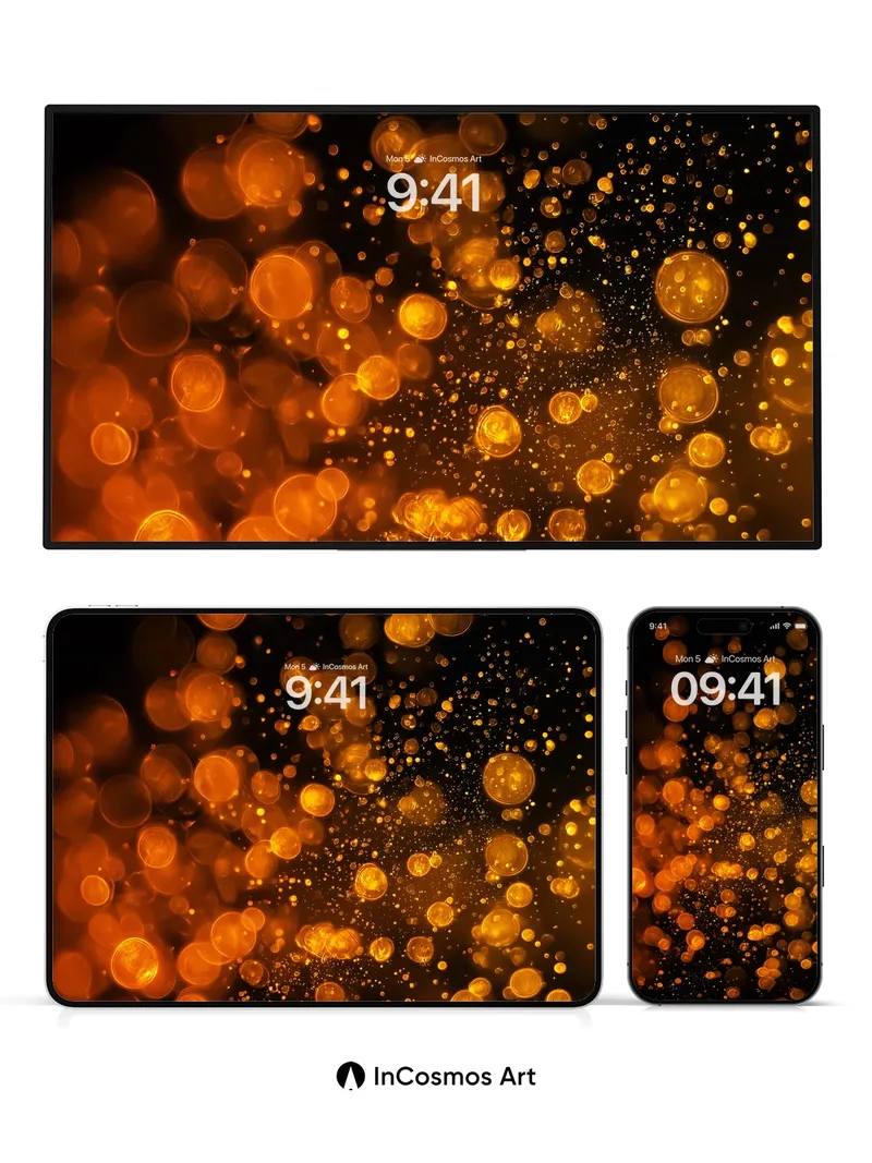 Golden Hush Wallpaper with Floating Embers