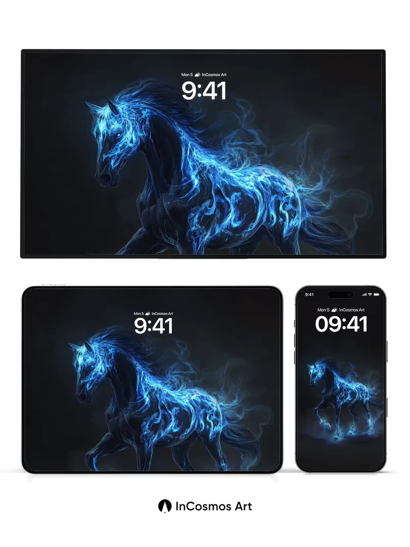 Cobalt Spirit Wallpaper with Electric Mane