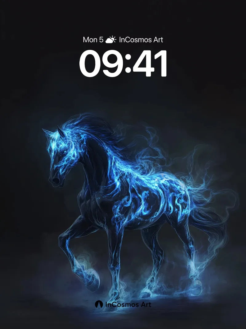 Cobalt Spirit Wallpaper with Electric Mane