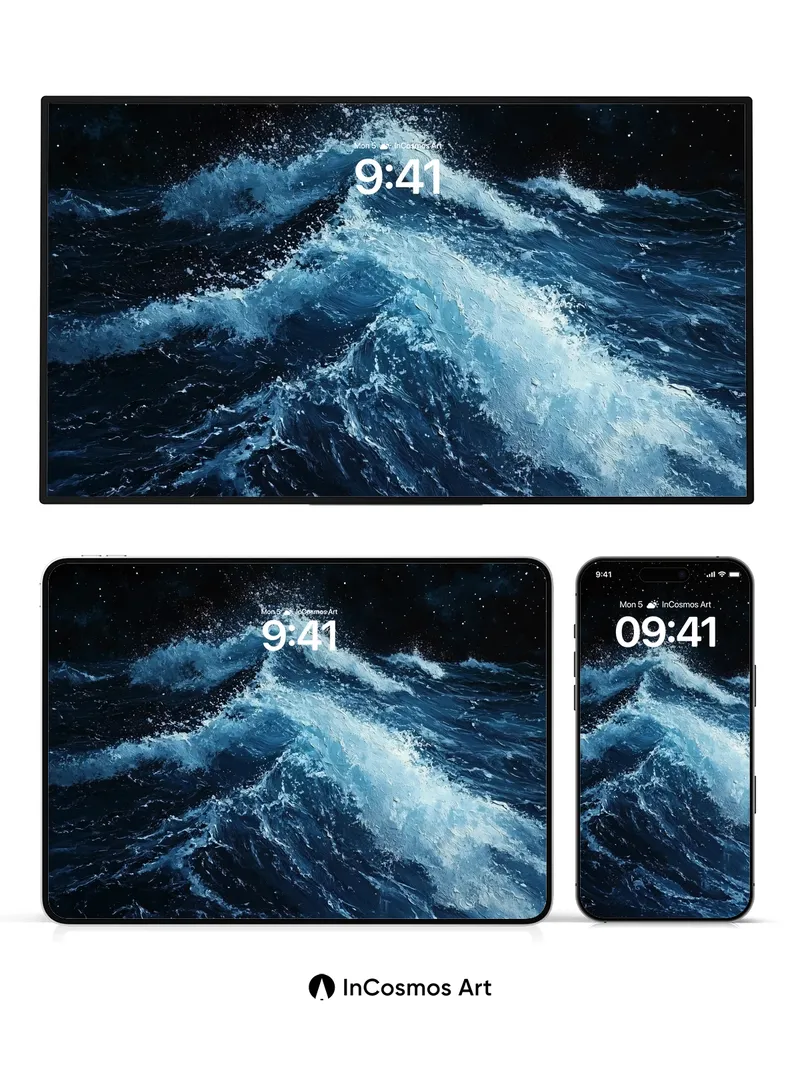 Cosmic Surge Wallpaper with Starlit Crest