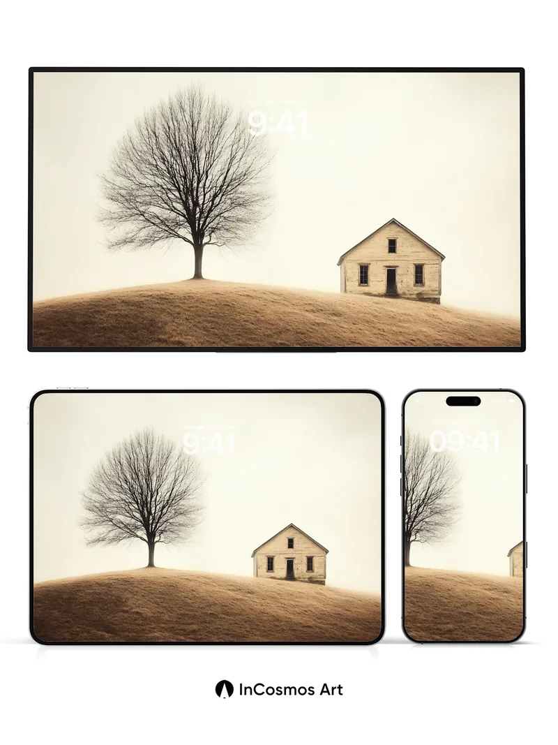 Quiet Solitude Wallpaper with Hollow Tree