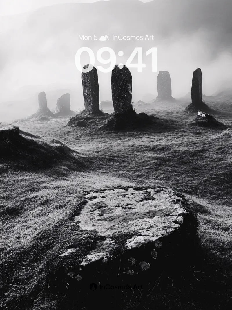 Mist-Carved Stone Circle Wallpaper with Ancient Echoes
