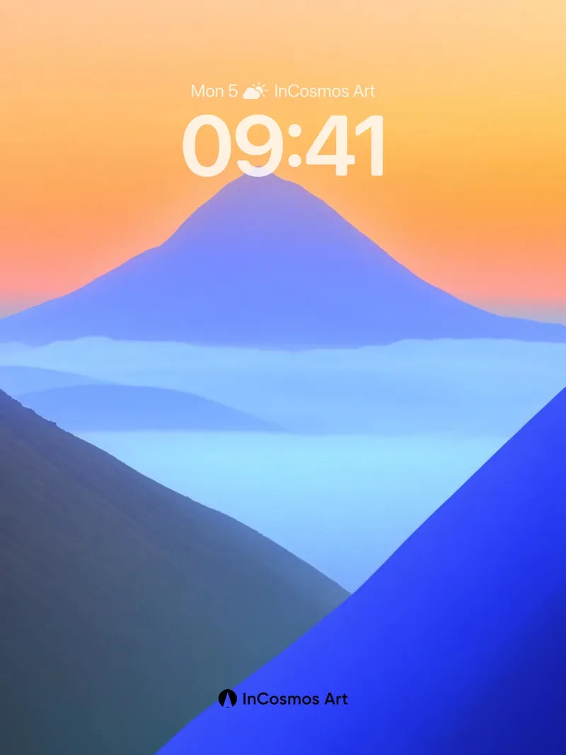 Serene Horizon Wallpaper with Misty Peaks